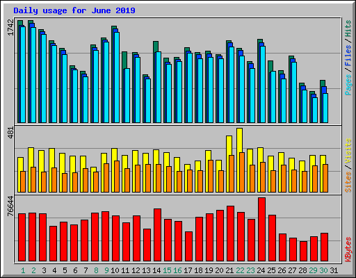 Daily usage for June 2019
