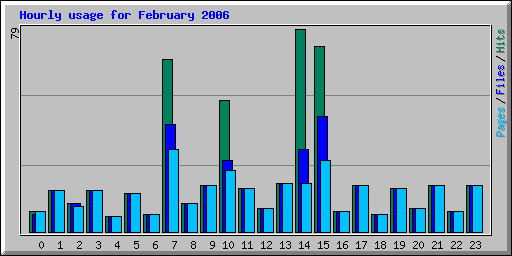 Hourly usage for February 2006