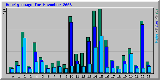 Hourly usage for November 2008