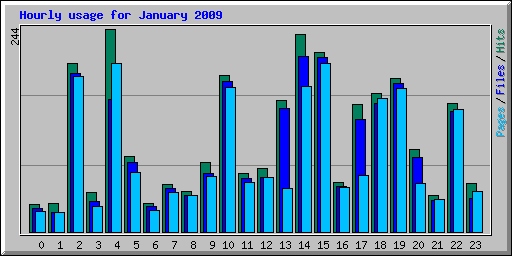 Hourly usage for January 2009