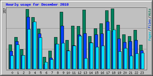 Hourly usage for December 2010