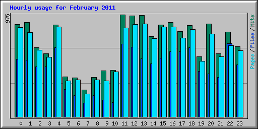 Hourly usage for February 2011