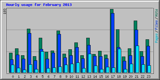 Hourly usage for February 2013