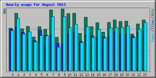 Hourly usage for August 2013
