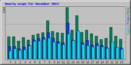 Hourly usage for December 2013