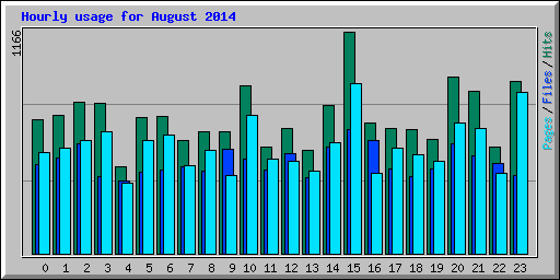 Hourly usage for August 2014