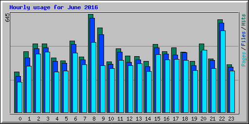 Hourly usage for June 2016