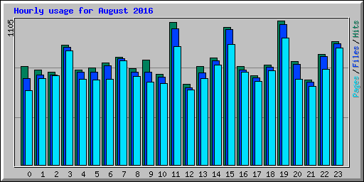 Hourly usage for August 2016