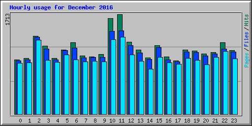 Hourly usage for December 2016