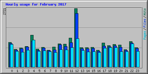 Hourly usage for February 2017
