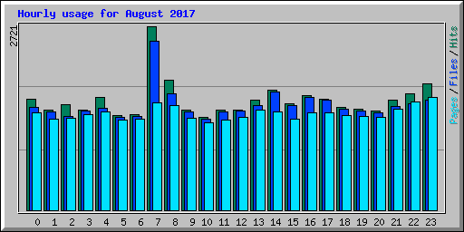 Hourly usage for August 2017