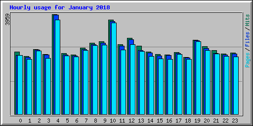 Hourly usage for January 2018