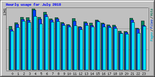 Hourly usage for July 2018