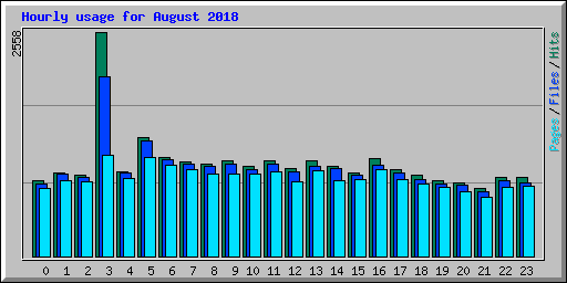 Hourly usage for August 2018