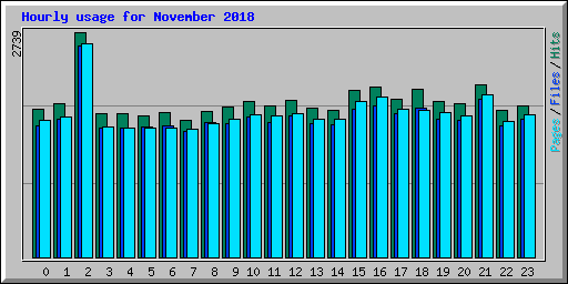 Hourly usage for November 2018