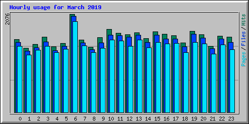 Hourly usage for March 2019