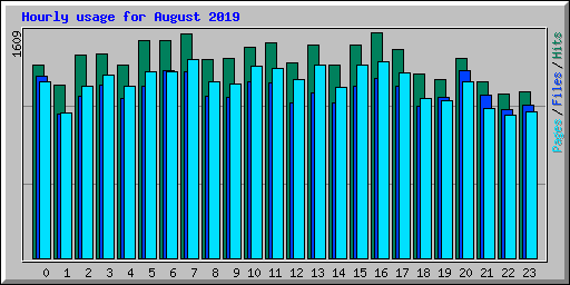 Hourly usage for August 2019