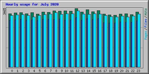 Hourly usage for July 2020