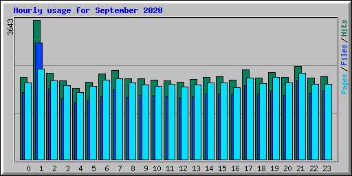 Hourly usage for September 2020